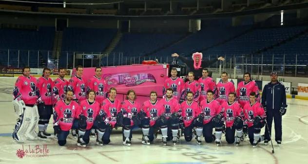 Tulsa Oilers in Pink Jerseys