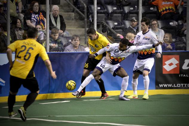 The Tacoma Stars Battle for the Ball vs. the Turlock Express