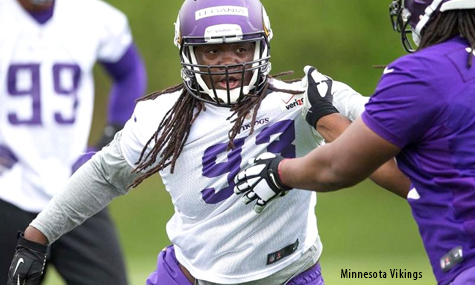 Defenseive Lineman Harold Legania with the Minnesota Vikings