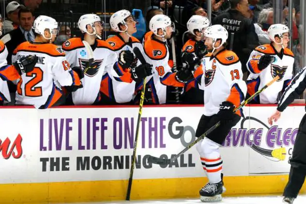 Lehigh Valley Phantoms Bench Congratulates RW Colin McDonald