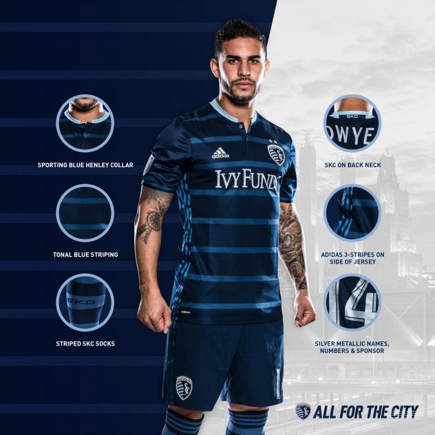 Sporting Kansas City Forward Dom Dwayer in Secondary Kit
