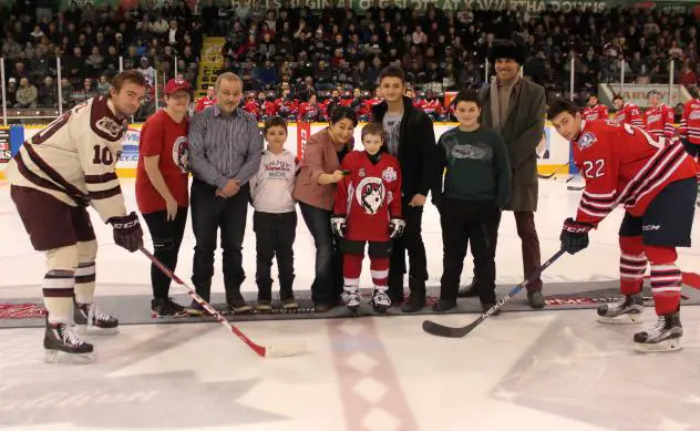 Maryam Monsef Performs Ceremonial Puck Drop with Syrian Refugee Family at Peterborough Petes Game
