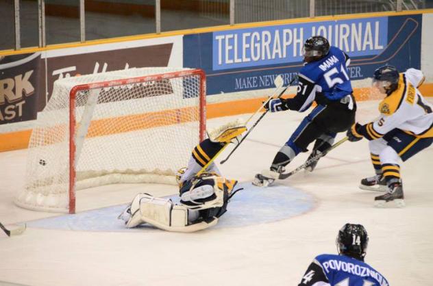 Saint John Sea Dogs Left Wing Bokondji Imama Scores a Goal