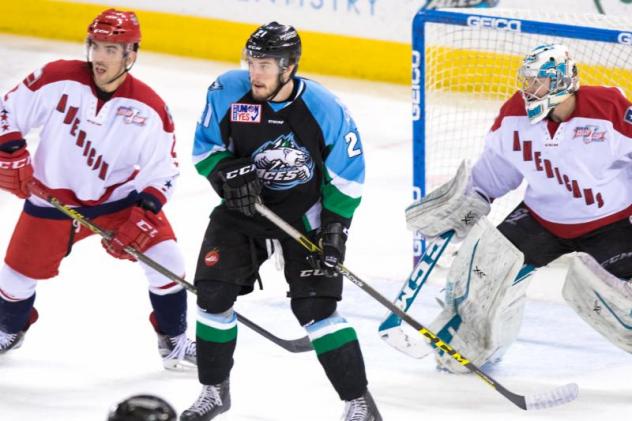 Alaska Aces in Front of the Allen Americans Goal