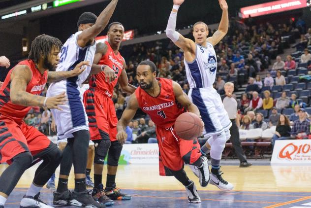 Lewis Jackson of the Orangeville A's Drives against the Halifax Hurricanes