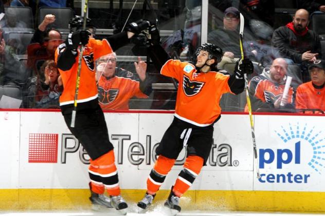 Lehigh Valley Phantoms Celebrate a Goal