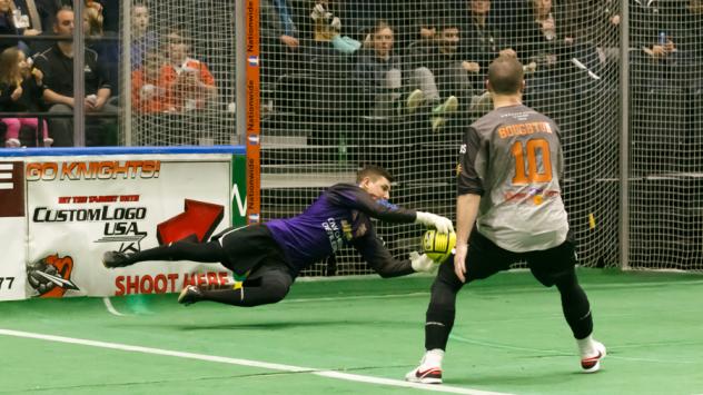 Syracuse Silver Knights Goaltender Andrew Coughlin Makes a Save vs. the Harrisburg Heat