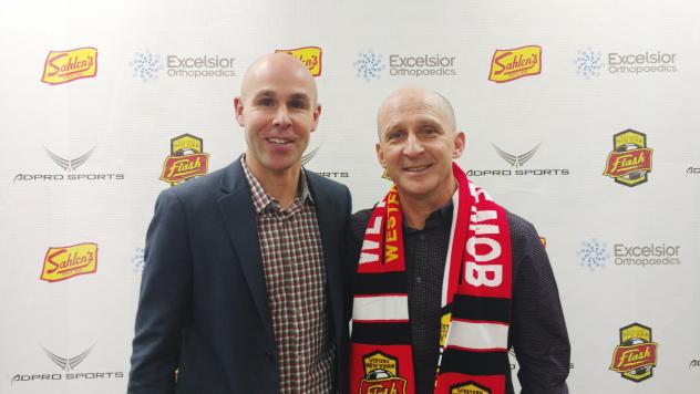 Western New York Flash Vice President Aaran Lines and Coach Paul Riley (Right)