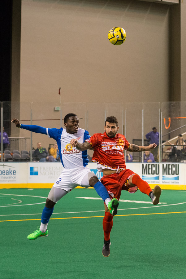 Lucas Roque of the Baltimore Blast Goes for the Ball vs. the Missouri Comets