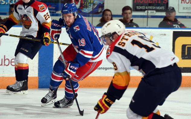 Kitchener Rangers Defenceman Rasmus Andersson vs. the Erie Otters