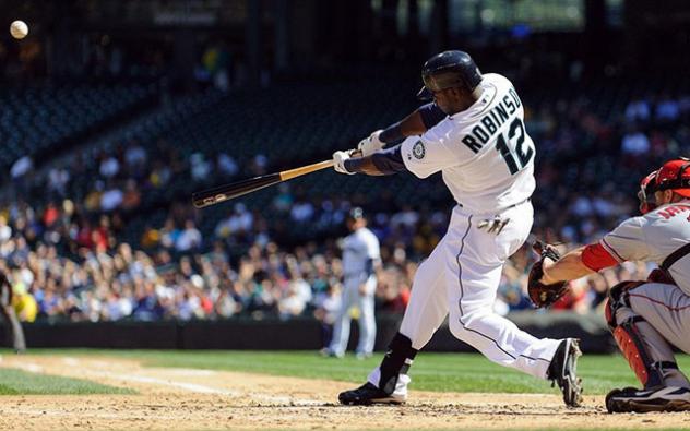 Somerset Patriots Outfielder Trayvon Robinson with the Seattle Mariners