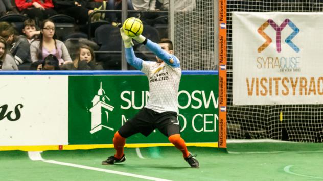 Syracuse Silver Knights Goalkeeper Andrew Coughlin Makes a Save