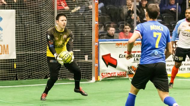 Syracuse Silver Knights Goalkeeper Bryan O'Quinn Prepares to Distribute the Ball