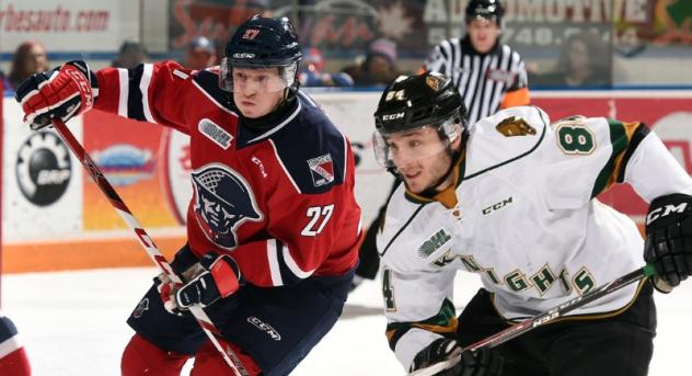 Kitchener Rangers LW Darby Llewellyn vs. the London Knights