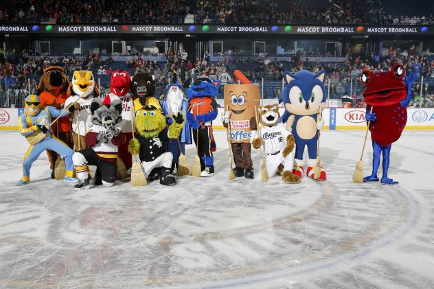 Mascot Broomball at the Chicago Wolves vs. Milwaukee Admirals Game