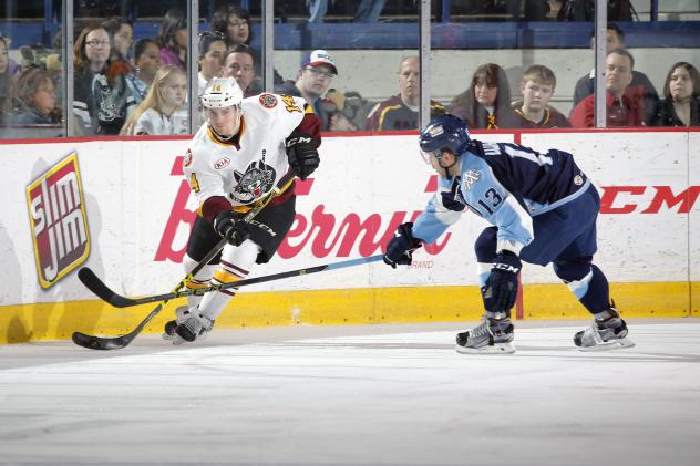 Chicago Wolves F Justin Crandall vs. the Milwaukee Admirals
