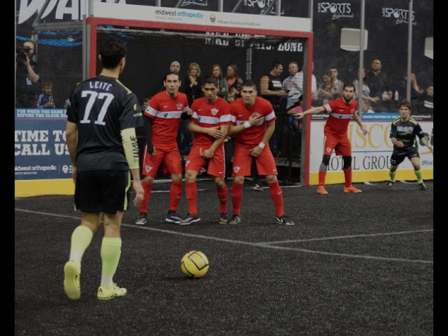 Milwaukee Wave Prepare for a Free Kick vs. the Chicago Mustangs