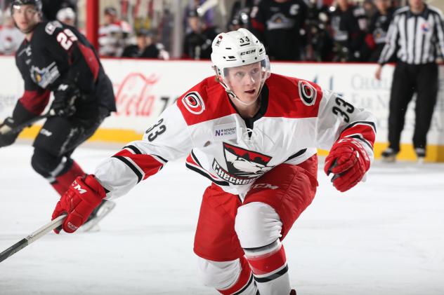 Winger Erik Karlsson with the Charlotte Checkers