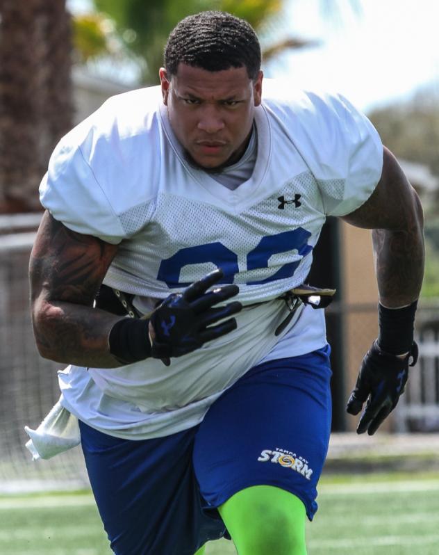 Tampa Bay Storm Defensive Lineman Rony Barrow