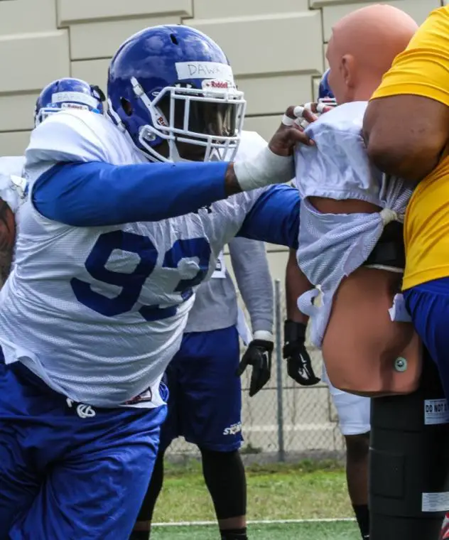 Tampa Bay Storm Defensive Lineman Everett Dawkins