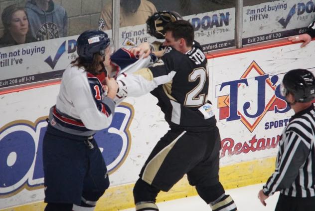Kalamazoo Wings and Wheeling Nailers Fight