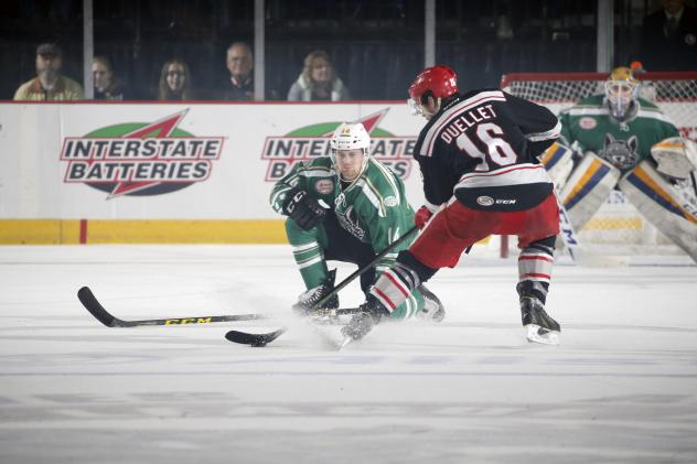 Chicago Wolves F  Justin Crandall vs. the Grand Rapids Griffins