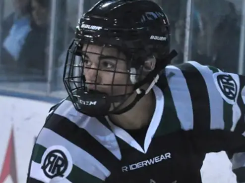 Kenai River Brown Bears Tender David Mitchell with the Rocky Mountain Roughriders U18 Squad