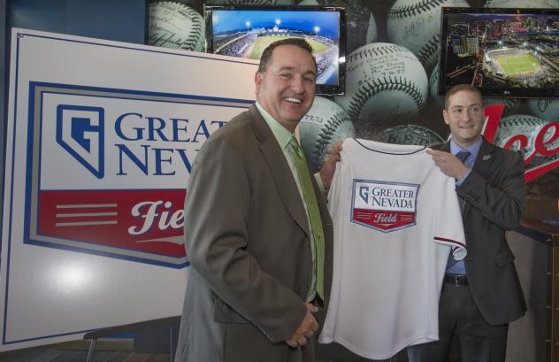 Reno Aces President Eric Edelstein and Greater Nevada President and Chief Executive Officer Wally Murray