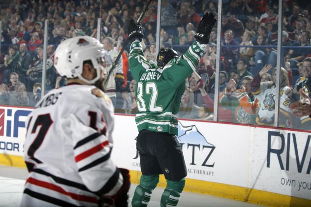 Chicago Wolves C Ivan Barbashev Celebrates a Goal vs. the Rockford IceHogs