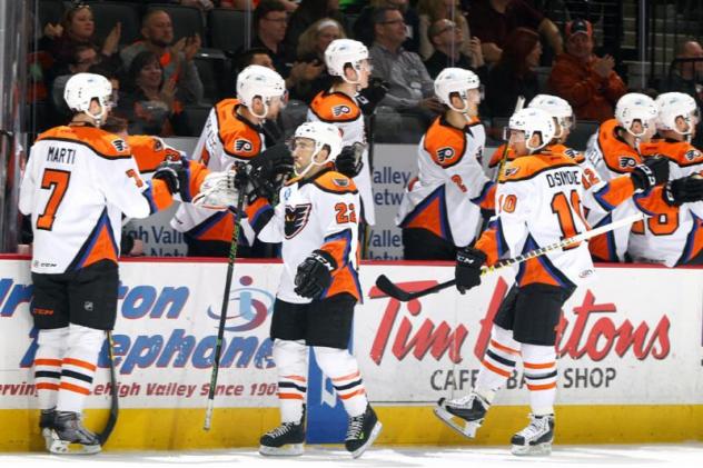 Lehigh Valley Phantoms Bench Exchanges Congratulations