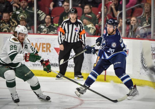 Iowa Wild RW Marc Hagel vs. the Manitoba Moose