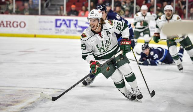 Iowa Wild RW Marc Hagel Skates vs. the Manitoba Moose