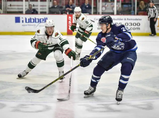 Iowa Wild D Christian Folin vs. the Manitoba Moose