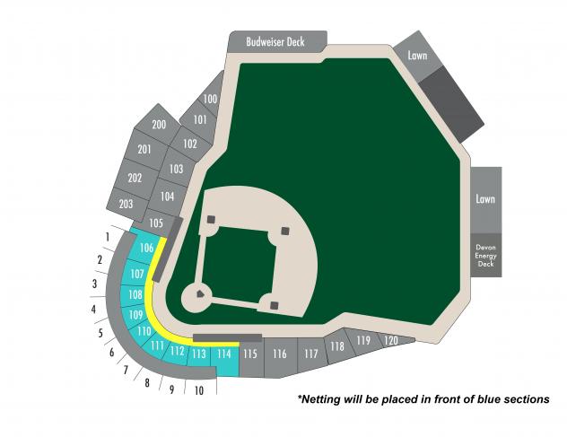 Chickasaw Bricktown Ballpark Diagram