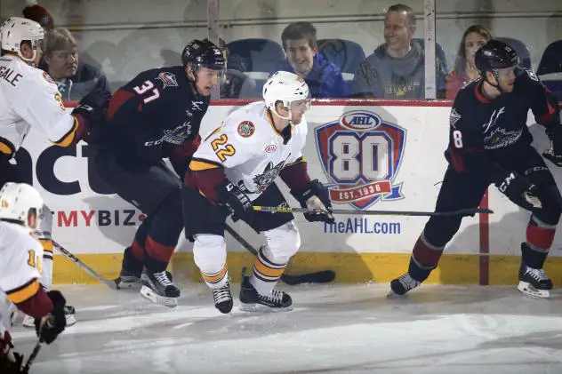 Chicago Wolves D Travis Walsh vs. the Lake Erie Monsters