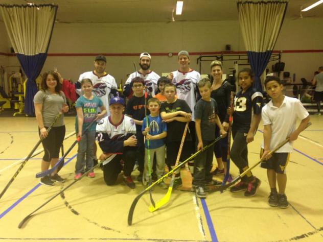 Elmira Jackals and the Bradford YMCA Strong Kids, Stong Minds Program Members