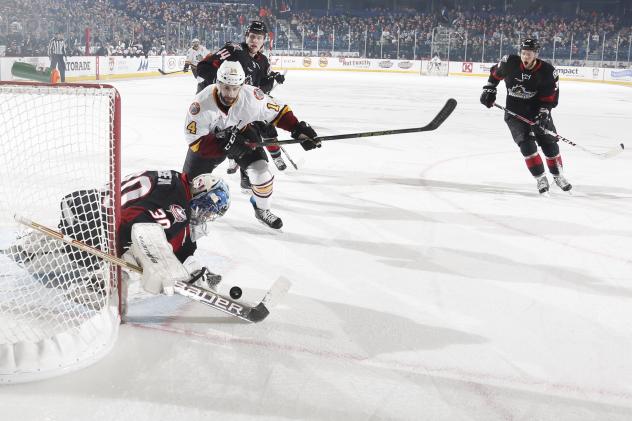 Chicago Wolves F Justin Selman vs. the Lake Erie Monsters