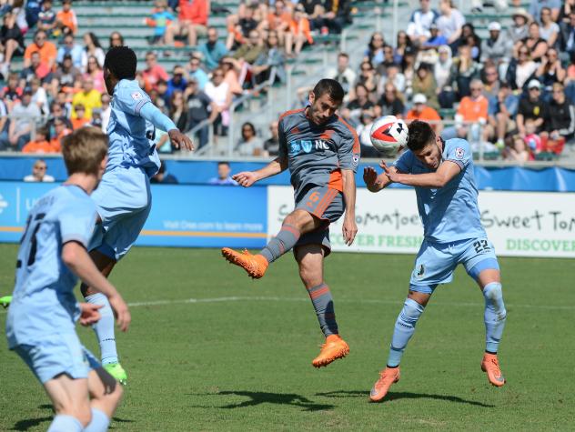 Minnesota United FC (in Blue) vs. the Carolina RailHawks