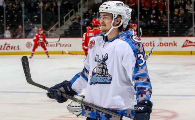 Darik Angeli with the Manitoba Moose