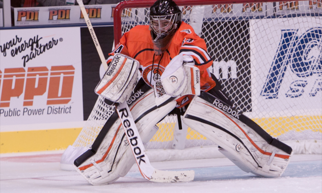 Omaha Lancers Goaltender Alex Lyon