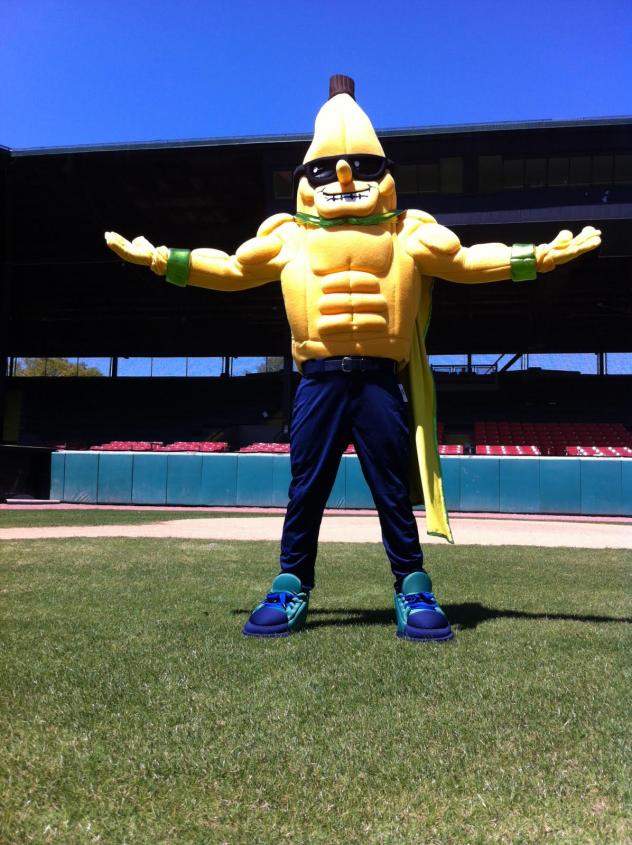 Savannah Bananas Mascot Split Surveys his Domain - April 8, 2016 Photo