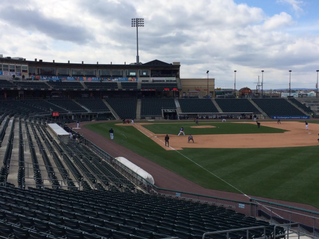 Empty Stands at Coca-Cola Park where the Syracuse Chiefs Kicked off their Season