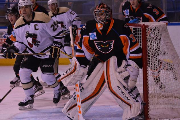 Lehigh Valley Phantoms Goaltender Martin Ouellette Patrols the Crease