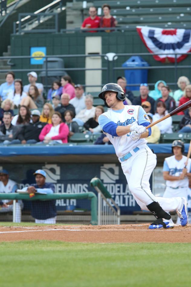 Ian Happ of the Myrtle Beach Pelicans Swings Away