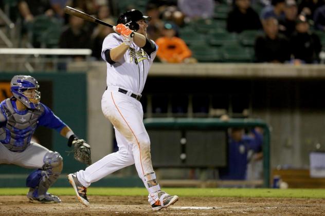 A.J. Reed of the Fresno Grizzlies Completes his Swing