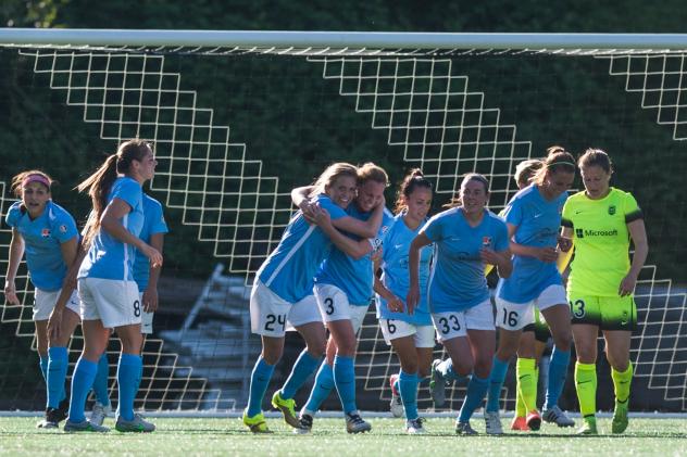 Kelly Conheeney, Sky Blue FC Celebrate vs. Seattle Reign FC