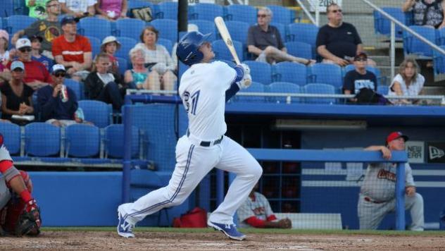 Ryan McBroom Launches a Home Run for the Dunedin Blue Jays
