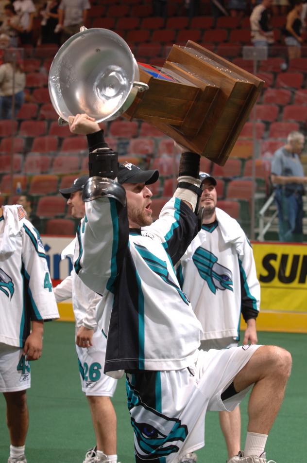 Chris Schiller Celebrates a Championship with the Rochester Knighthawks
