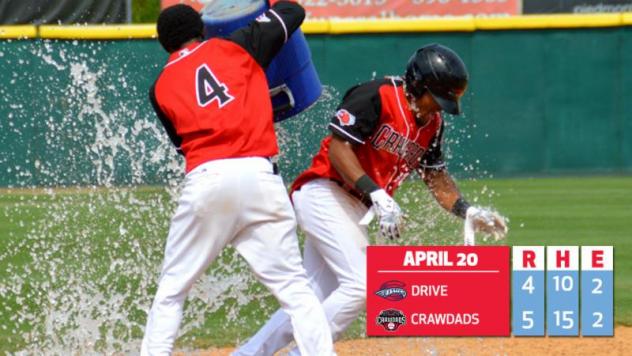 Hickory Crawdads Celebrate a Win