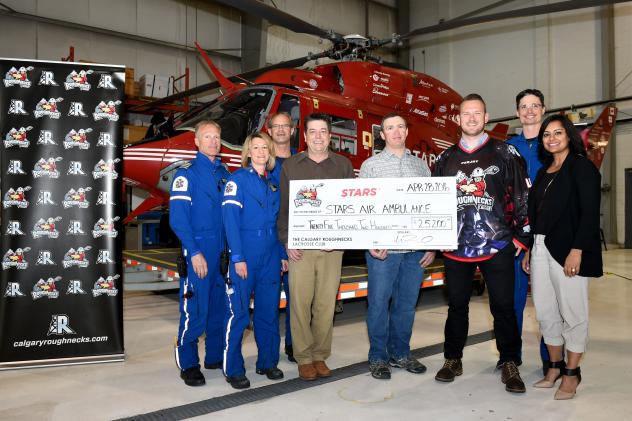 Calgary Roughnecks Present Cheque to STARS Air Ambulance